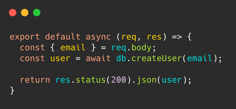 Backend code example of an Express middleware function