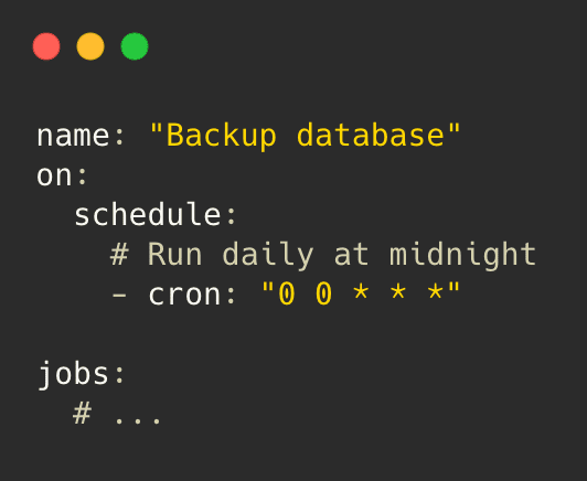 Example cronjob in Github Actions to backup a database once a day.